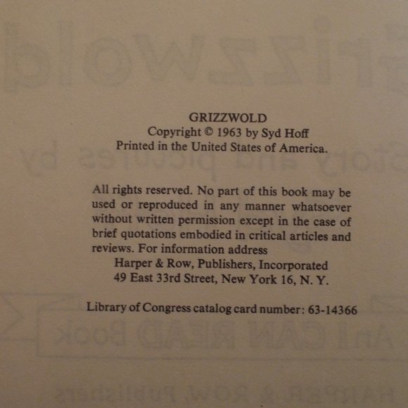 Vintage 1963 Grizzwold Hardcover Book by Syd Hoff - Picture 2 of 4